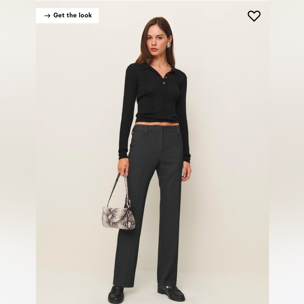 Reformation - Low Rise Kelly Pants - Charcoal - Size 0